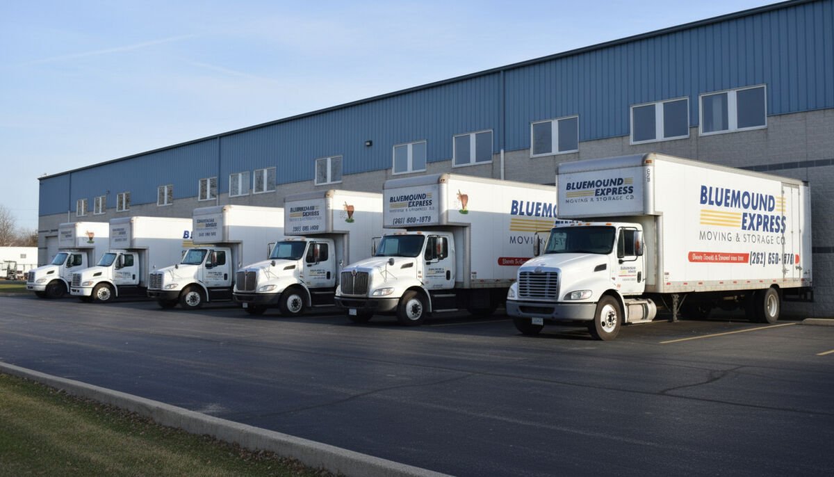 Bluemound Express fleet of moving trucks at Waukesha facility